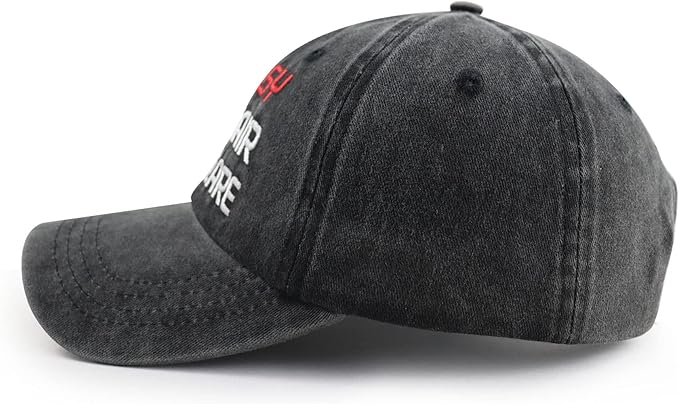 Goyklrb Messy Hair Don't Care Baseball Cap for Women Men, Funny Adjustable Washed Cotton Embroidered Hat