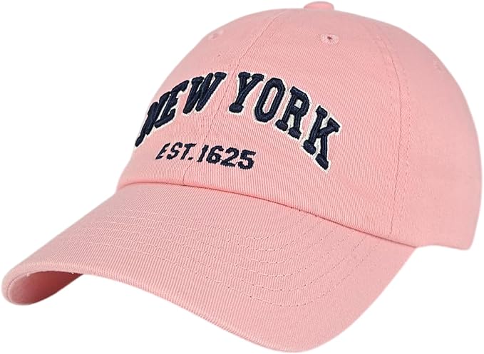 Elidan NY Dad Hat New York EST.1625 Cotton Cap, Adjust Buckle Strap, Unstructured Low-Profile NY Baseball Cap for Men & Women