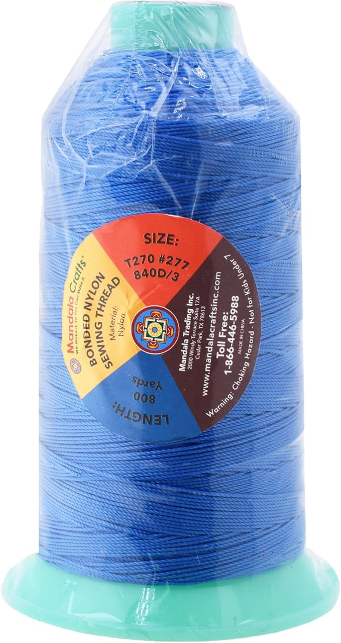 Mandala Crafts Bonded Nylon Thread Sky Blue Heavy Duty Sewing Threads - Image 3