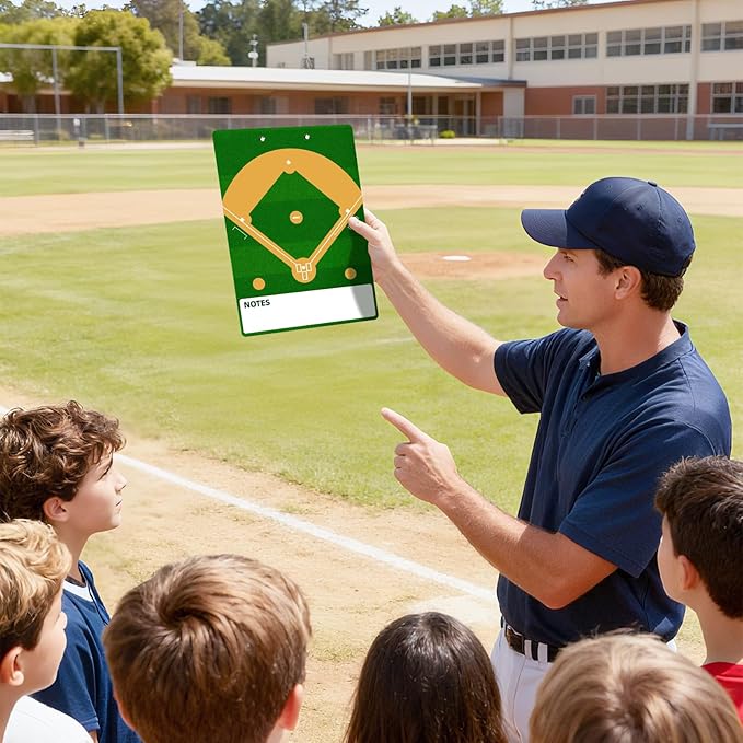 Baseball Lineup Board for Dugout, Double-Sided Dry Erase Clipboard Coaching Clipboard for Baseball, Softball, Softball Lineup Board with Marker, Baseball Coaching Accessories