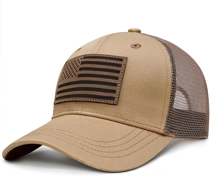 American Flag Trucker Hat - Snapback Hats for Men Women Baseball Cap - Breathable Mesh & Adjustable Fit for Casual Wear
