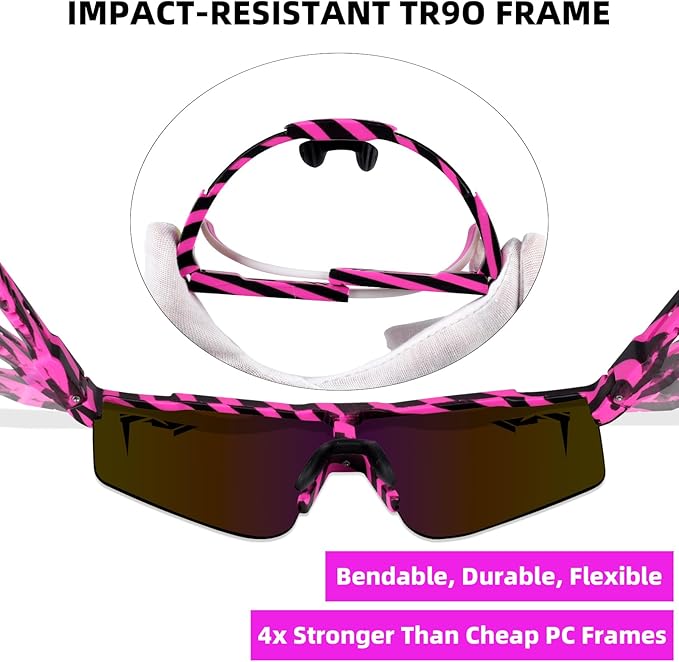 2-Sizes Kids Youth Baseball Sunglasses Men Women Vipers Sunglasses Softball Boys Girl True Polarization &UV Protection