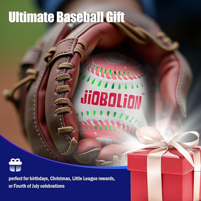 Glow in The Dark Baseball - Rechargeable LED Light Up Ball with 6 Color Changing Modes | Regulation Size & Weight for Kids, Teens, Adults & Baseball Fans