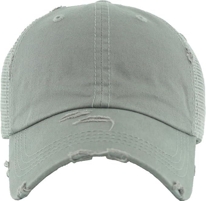 Classic Plain Ponytail Messy High Bun Headwear Adjustable Cotton Trucker Mesh Glitter Hat Baseball Cap