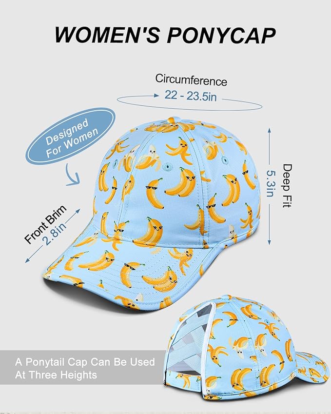 Flafens High Ponytail Hats for Women Baseball Caps - Cute Summer Adjustable Criss Cross Sports Running Pony Tail Hat Ladies