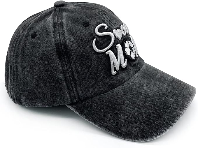 Waldeal Women's Adjustable Embroidered Soccer Mom Hat Washed Baseball Dad Cap