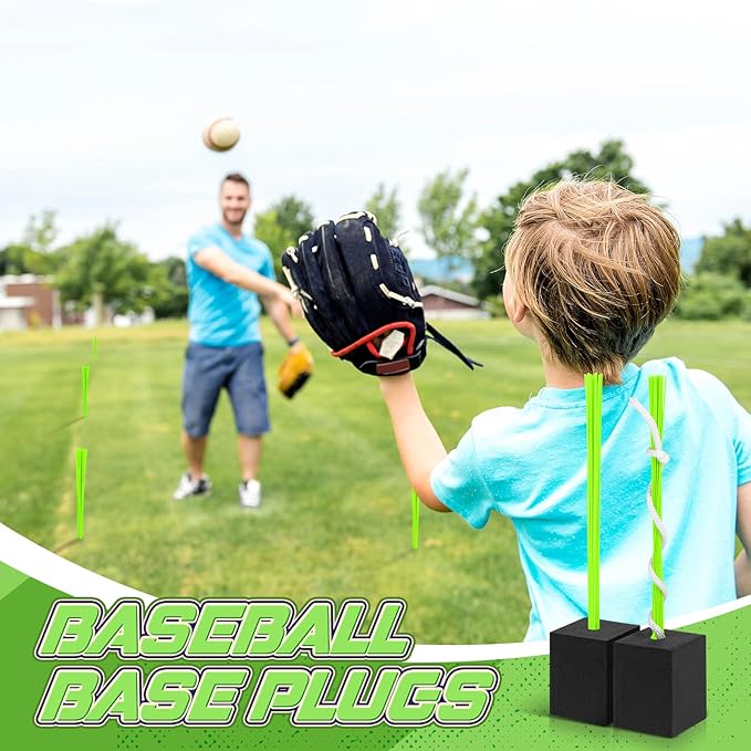 Shappy 12 Pieces Baseball Base Plugs with Tassel Heavy Duty Anchor Plugs for Baseball Field and Softball Accessories