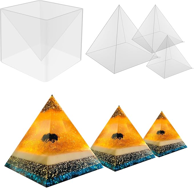 3 PCS Clear Pyramid Molds for Resin, Pyramid Resin Mold Silicone Pyramid Mold by Charmewooden