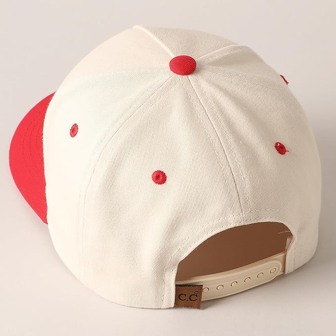 MIRMARU Two-Tone Vintage Canvas Trucker Hats for Men & Women, Adjustable Size Baseball Caps with Trendy Embroidered Design