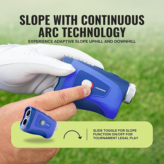 Pro Tour Golf Rangefinder with Slope - Range Finder Golf with Ultra-Strength Magnet - Laser Rangefinder with Slope Technology & Flag Pole Lock Vibration - Golf Range Finder
