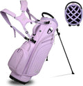 Luxury Womens Golf Bag, PU Leather Golf Stand Bag for Women/Ladies, 14-Way Full-Length Top Dividers, Ultra Lightweight, Large Pockets for Accessories