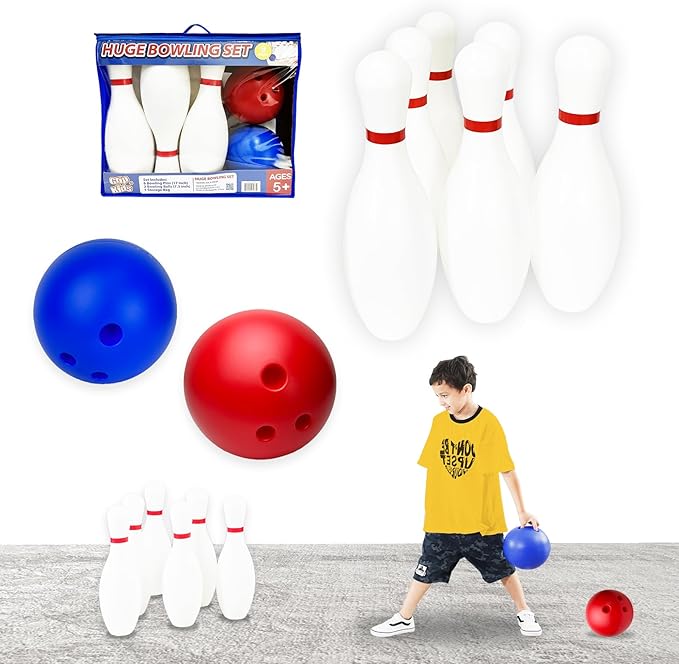 17 inch Huge Bowling 6 pins Set by GripKids-OutdoorGameToy