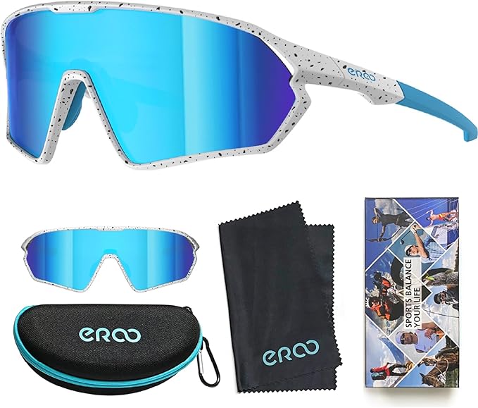 Youth Baseball Polarized Kids Sunglasses for Boys Girls Age 6-12 with Carrying Case Cycling Softball Padel Lightweight