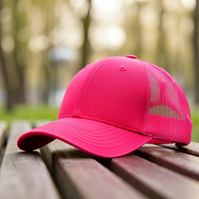 Falari Trucker Hat Baseball Cap Structured Plain Design 6 Panel, Adjustable Size