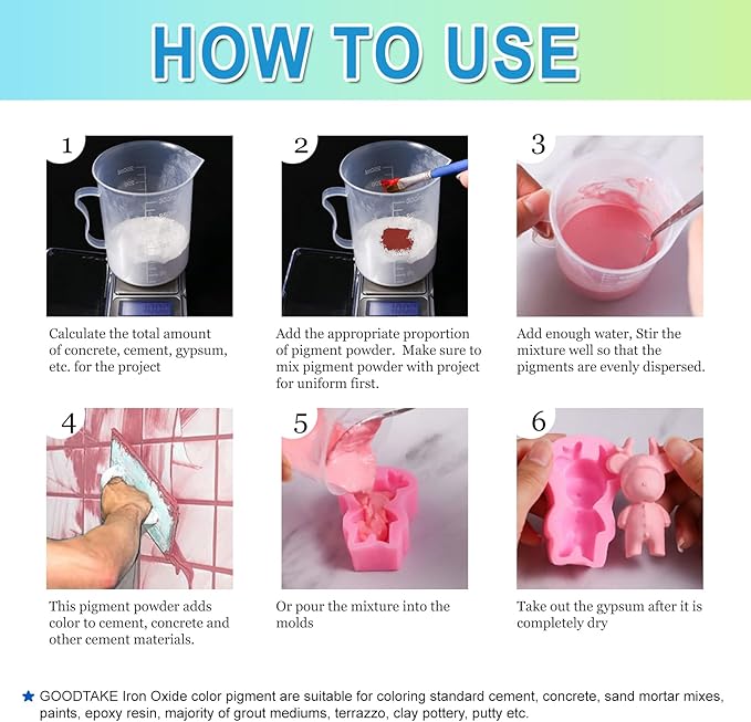 GOODTAKE Concrete Pigment, Concrete Cement Dye Color Pigment - Image 3