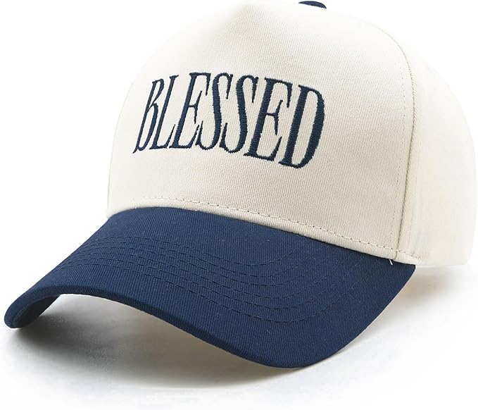 Blessed Trucker Hat, Vintage Embroidered Christian Baseball Caps for Men & Women, Trendy Religious/Birthday Gifts