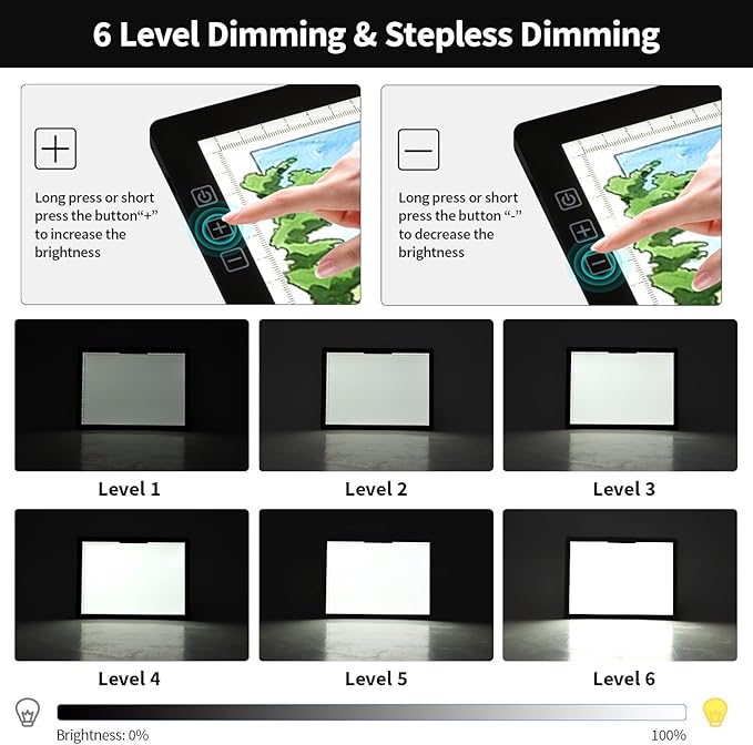 Rechargeable A4 Light Box with Padded Case, led Light pad with Built-in Stand & - Image 5