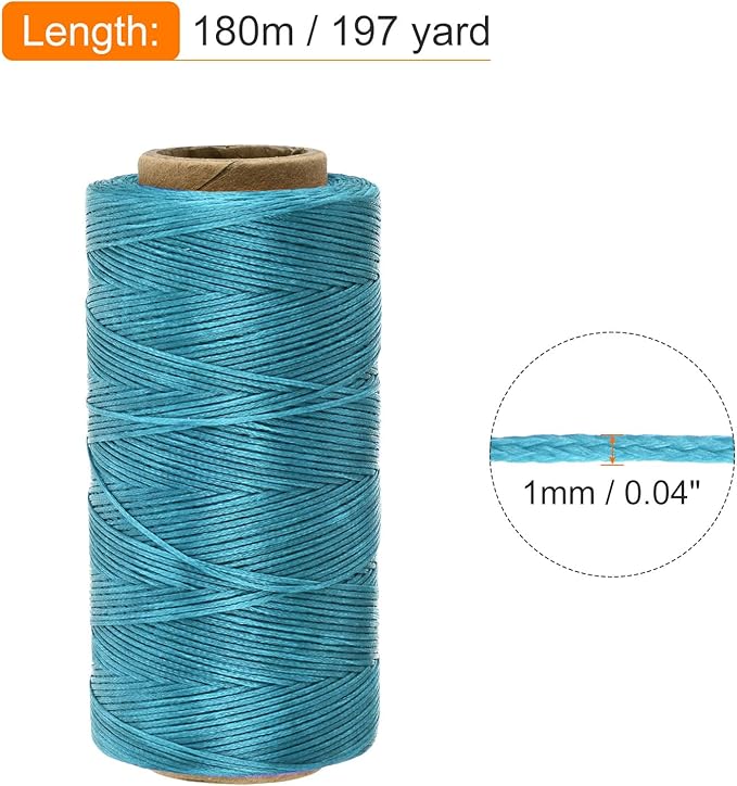 MECCANIXITY Waxed Thread, 197 Yard 1mm 210D Flat Wax Thread Polyester Waxed - Image 2