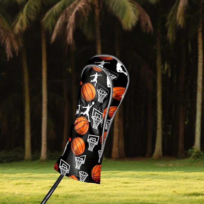 Golf Headcovers Fits Driver Hybrid Fairway 3/5 Wood, Waterproof PU Leather Golf Club Protector, Ideal Sports Accessories & Golfer Gift Colorful Geometry