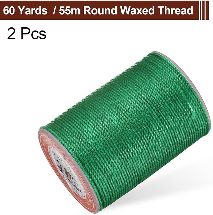 uxcell Round Leather Sewing Waxed Thread, 55m / 60 Yards Polyester Wax String - Image 3