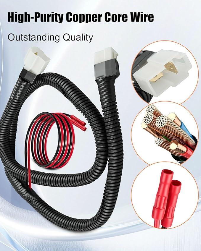 Electric Golf Carts Power Harness Fit for Evolution D5 Electric Golf Carts 12-Volt Lighting Kits