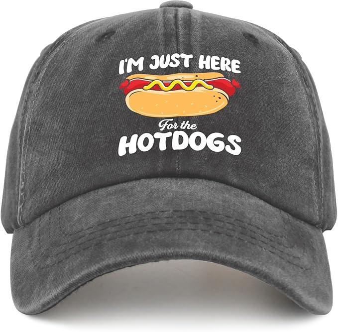 I'm JUST HERE for The Hotdogs Hats for Men Baseball Caps Trendy Washed Workout Hats Light Weight