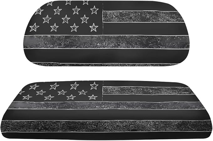 Yewatlles Grey American Flag Universal Golf Cart Seat Cover Dress UP Golf Cart Durable Breathable Material Fit for Club Car, Easy to Install