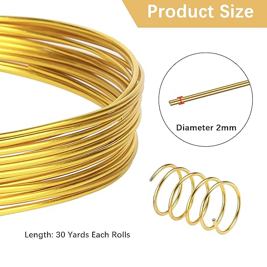 12 Gauge Aluminum Craft Wire, 2mm×30Yards Bendable Metal Craft Wire - Image 3