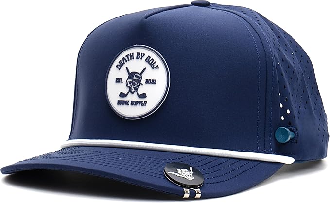 BRIMZ Golf Performance Hat - Tee Holder & Magnetic Ball Marker - Breathable, Sweat & Water Resistant Golfing Snapback Hat