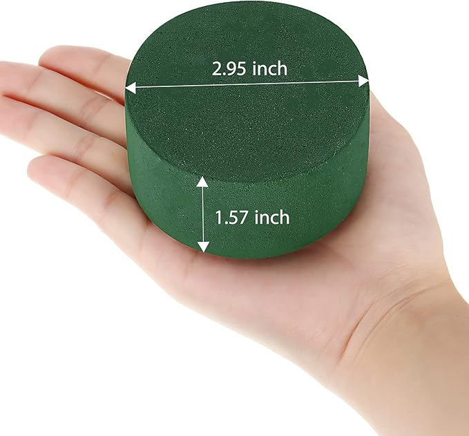 Maitys 12 Pieces Round Floral Foam Wet Green Flower Foam DIY Flower Arrangement - Image 2