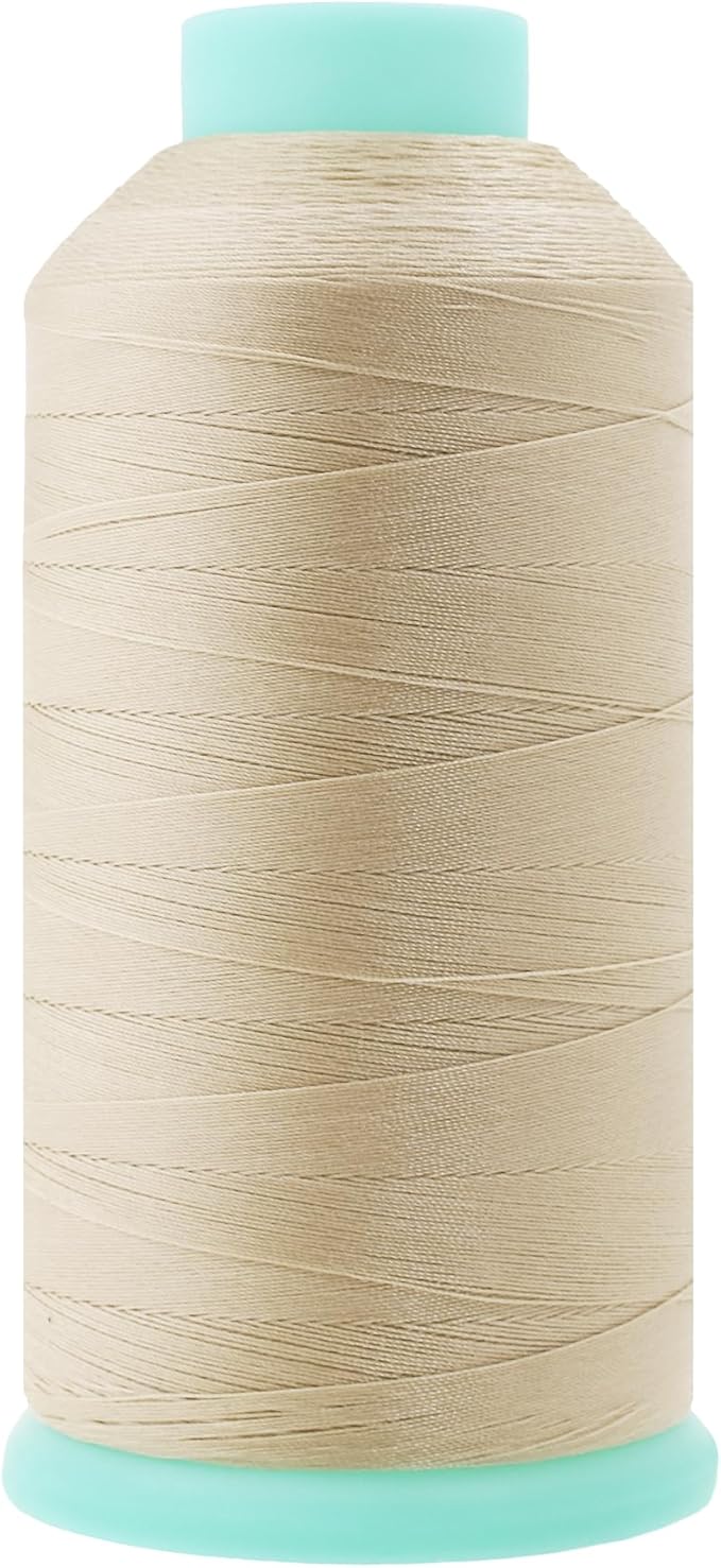 Mandala Crafts Bonded Nylon Thread Cream Heavy Duty Sewing Threads by MandalaCrafts