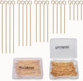 100pcs 18K Gold Filled Eye Pins Non Tarnish Craft Earring Bracelet Jewelry by MICROAMOY