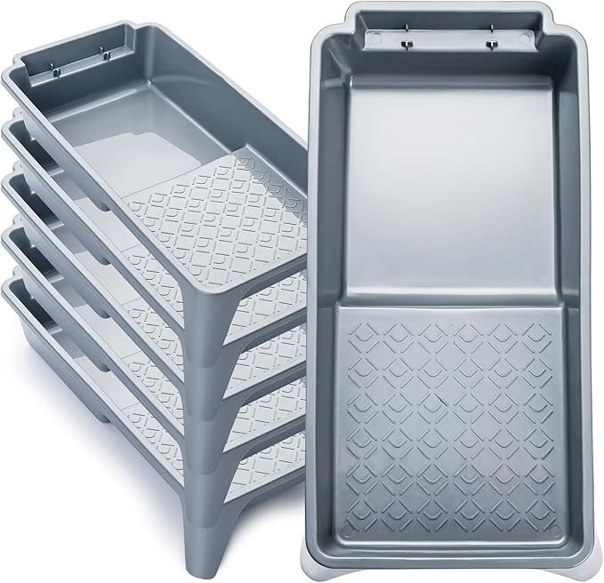 Mister Rui Paint Tray 4 Inch, 5 Pack, Plastic Paint Tray, Textured Paint Roller by MisterRui