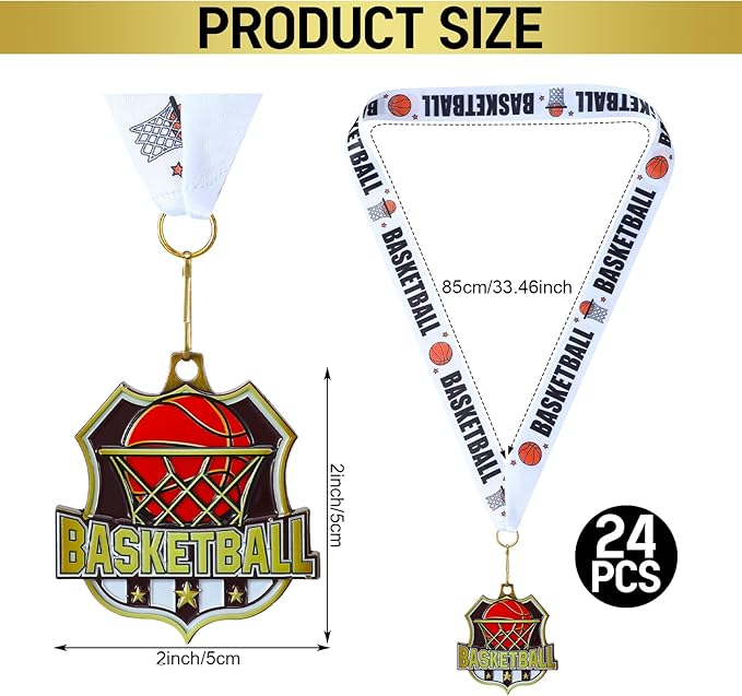 Ecation Medals with Neck Ribbons Soccer Awards Medals Baseball Team Awards Softball T-Ball Flag Football Trophy for Kids Sports Competitions Celebration Gift
