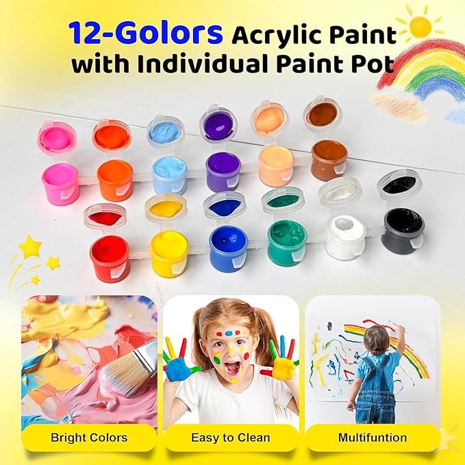 20 Pack Mini Acrylic Paint Set, 12 Color Acrylic Paint Strips - Image 5