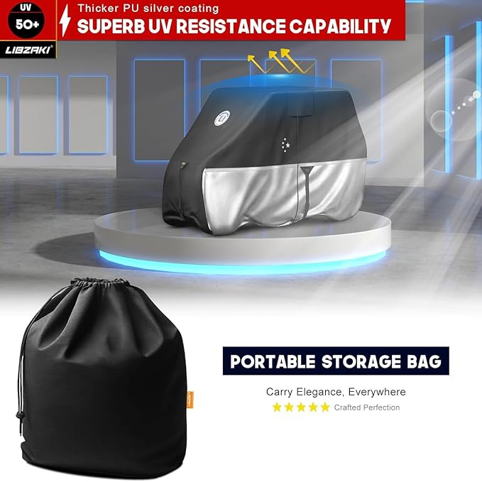 Waterproof Golf Cart Cover, Heavy Duty Marine Grade Fabric, Universal Fits for Most Brand 2/2+2/4+2 Passengers Yamaha, Honda, Club Car, EZGO Golf Cart
