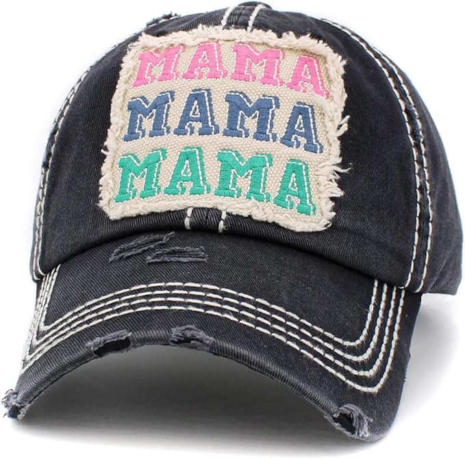 Funky Junque Distressed Vintage Baseball Cap - Embroidered Patch Women's Hat - Holiday, Lifestyle & Patriotic Designs
