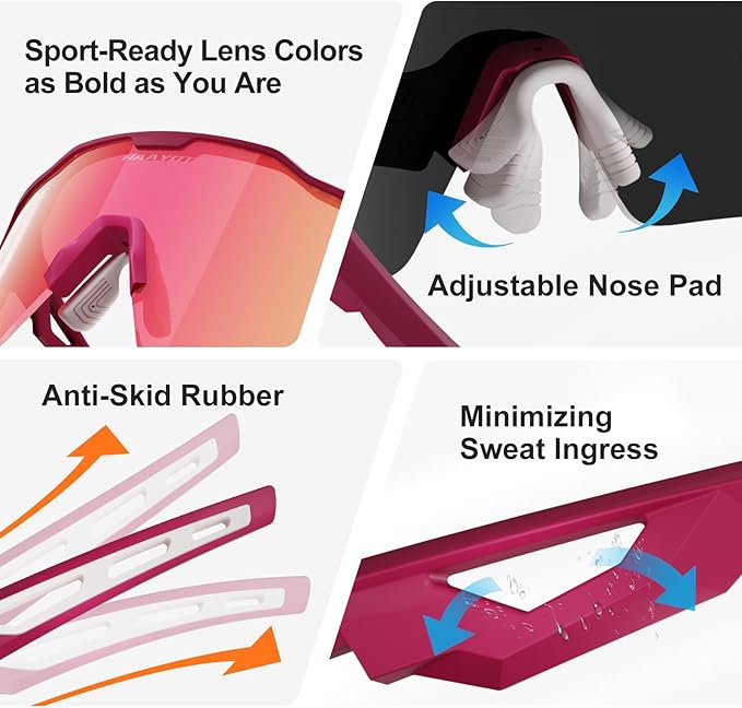 HAAYOT Polarized Sports Sunglasses for Men Women Youth Baseball Cycling Running Softball Biking Glasses 5 Lenses