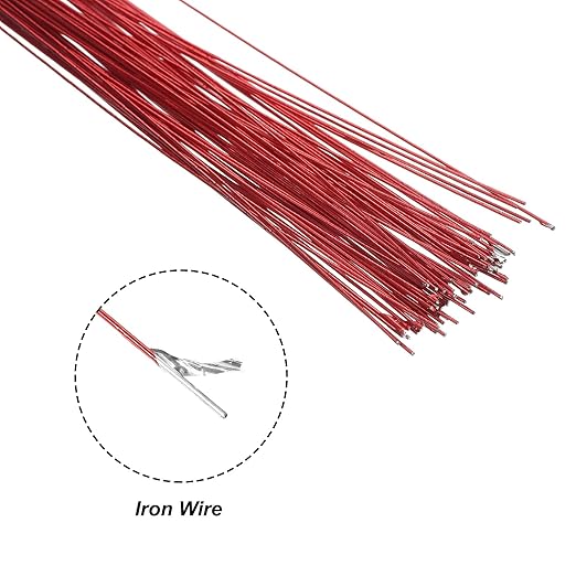 PATIKIL 32 Inch 24 Gauge Floral Stem Wire, 3 Pack/120 Pieces Bouquet Stem Paper - Image 4