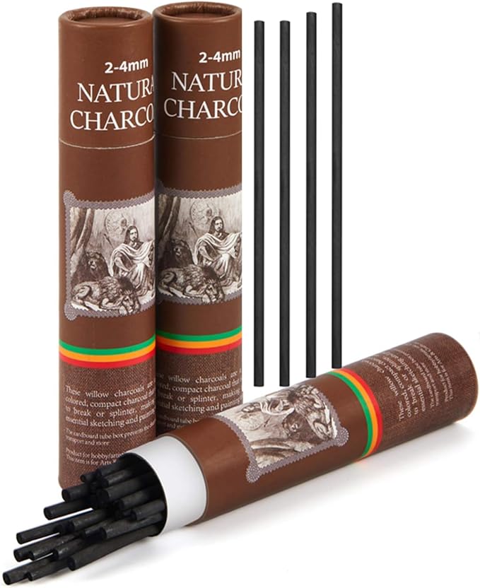 Gueevin 50 Pcs Willow Charcoal Sticks, Willow Charcoal, and Fine Art Christmas by Gueevin