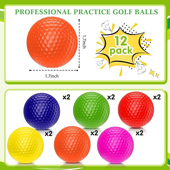 Mudder 12 Pcs Colored Funny Golf Balls Special Emoticon Face Professional Practice Golf Balls Novelty Cute Golfer Accessories for Summer Outdoor Father's Day Men Teens Birthday Gifts