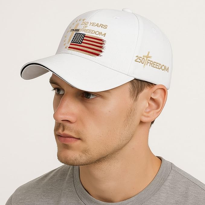 US 250 Years Freedoms 1776-2026 250th Birthday Embroidered Hats Garde Cap for Him