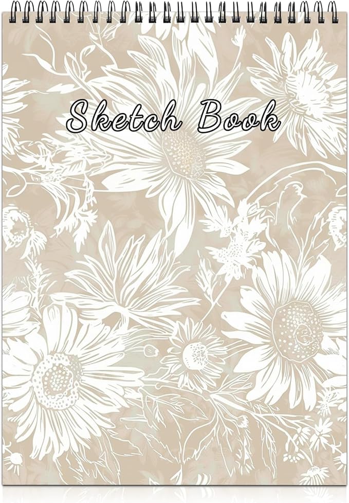 Cabreche Cute Sketchbook Top Spiral Bound Sketch Pad, 9 x 12 inch, 100GSM Thick by Cabreche