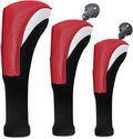 Golf Club Head Covers for Woods 3/4/5/6 Pieces Long Neck Mesh Sports Golf Club Headcovers Set with Interchangeable No. Tags 3 4 5 6 7 X Golf Accessories for Men Women