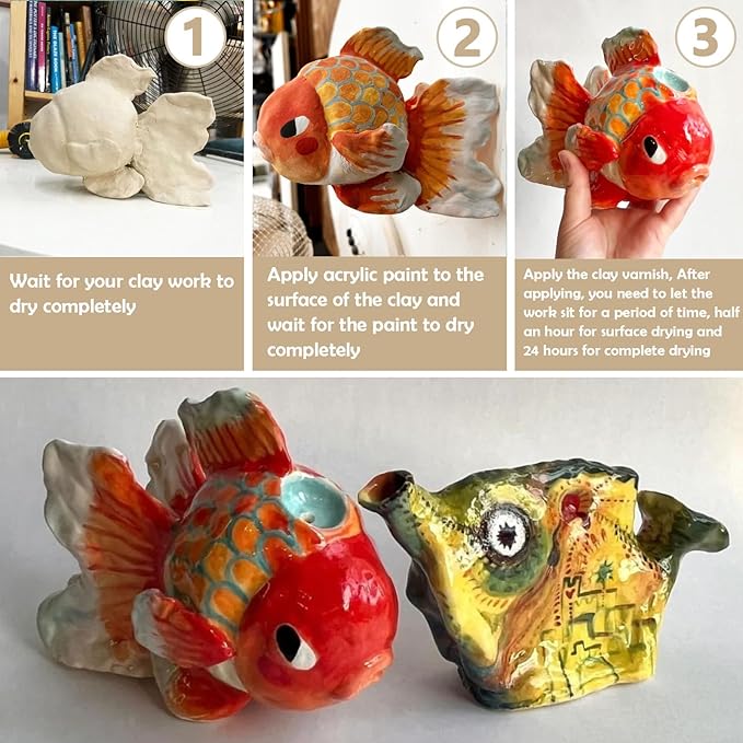 500ml Air Dry Clay Glaze, Waterproof and Scratch Resistant, Design - Image 5