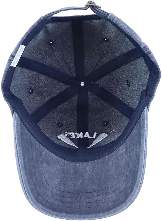 Lake Life Hats for Women Men, Funny Adjustable Washed Cotton Embroidered Summer Vacation Sun Baseball Cap