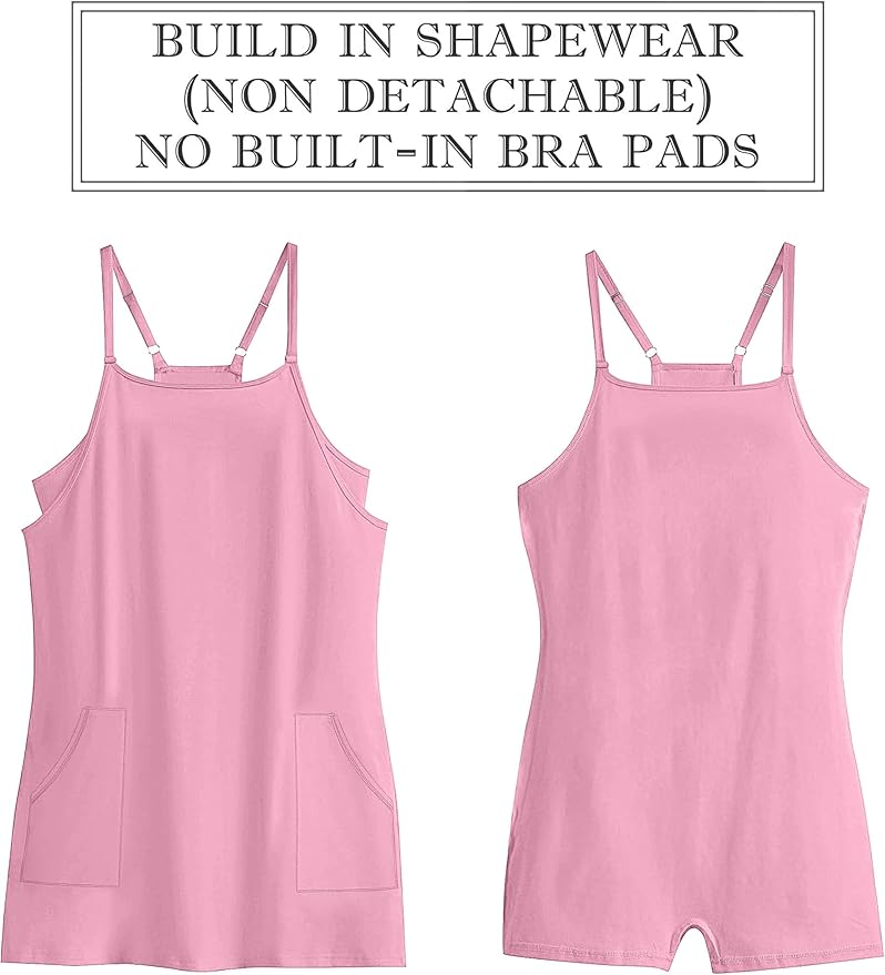 ANRABESS Women Summer Dress 2026 Beach Vacation Outfits Tennis Athletic Workout Romper Dress Built in Shorts Travel Clothes