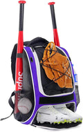 WOLT Youth Baseball Bag - Bat Backpack for Baseball, T-Ball & Softball Equipment & Gear, Bat & Glove Holder, Large Main Compartment for Helmet & accessories, Separate Shoes Compartment, Fence Hook