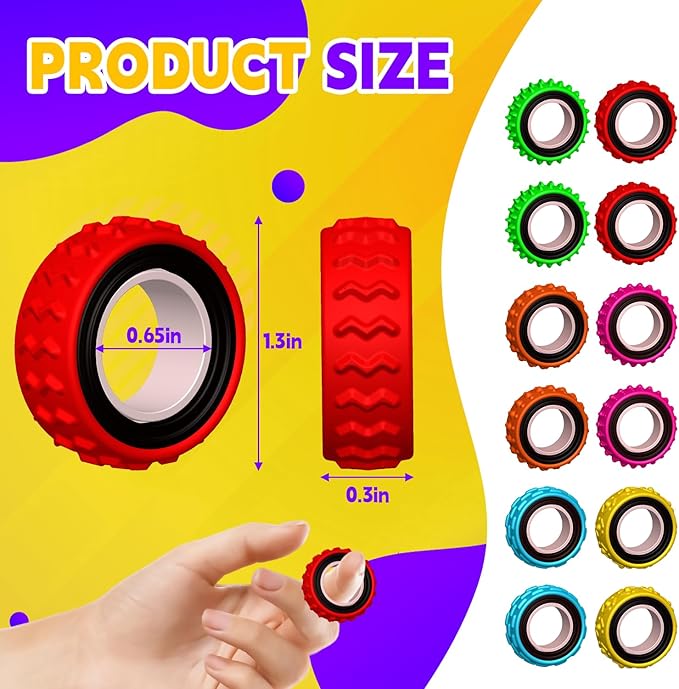 Fidget Toys Sensory Ring for Kids, Finger Spinner Rings Quiet Finger Spinne Fun - Image 3