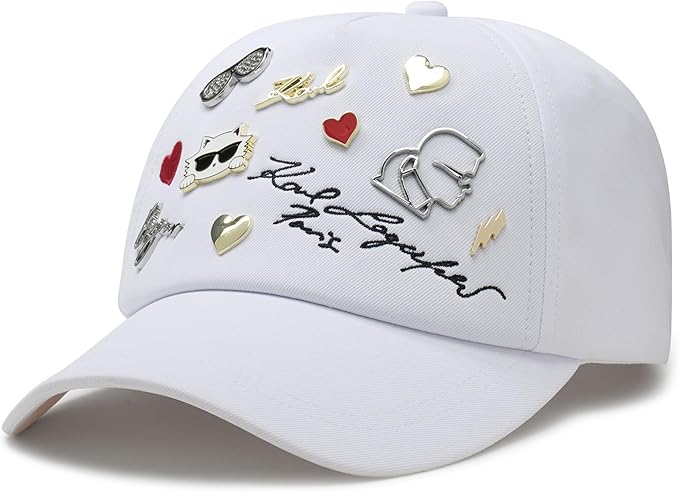 Karl Lagerfeld Paris Womens Charms Baseball Cap Pins Hat